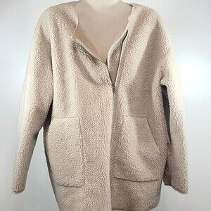 ELIZABETH AND JAMES Oversized Teddy Sherpa Zip Jacket NWT size XXL
